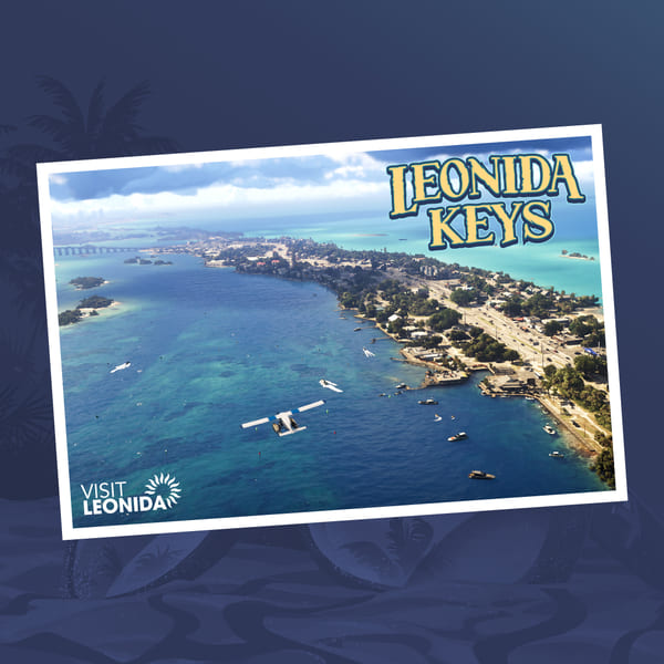 Officiële postkaart van de Leonida Keys, de eilandengroep van de staat