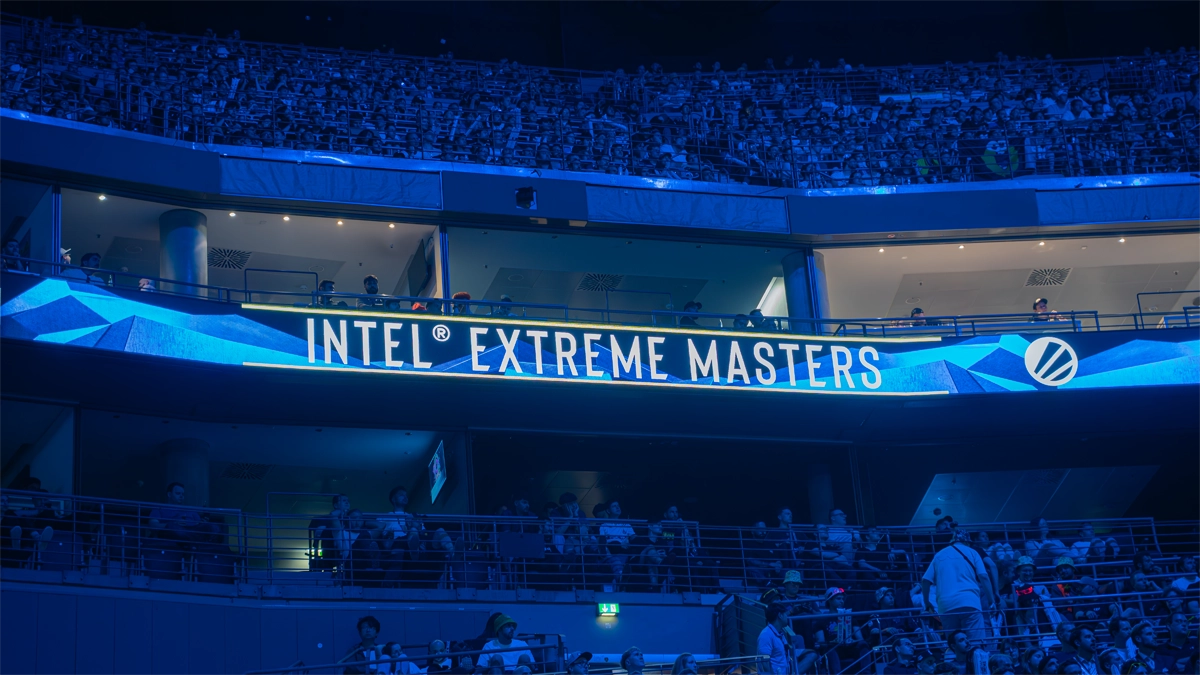Intel extreme masters tekst in stadion