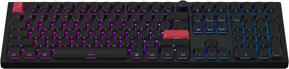 After image showing upgraded Keychron mechanical keyboard setup
