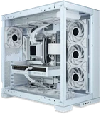 Witte ALTERNATE gaming pc met glazen paneel en watercooling