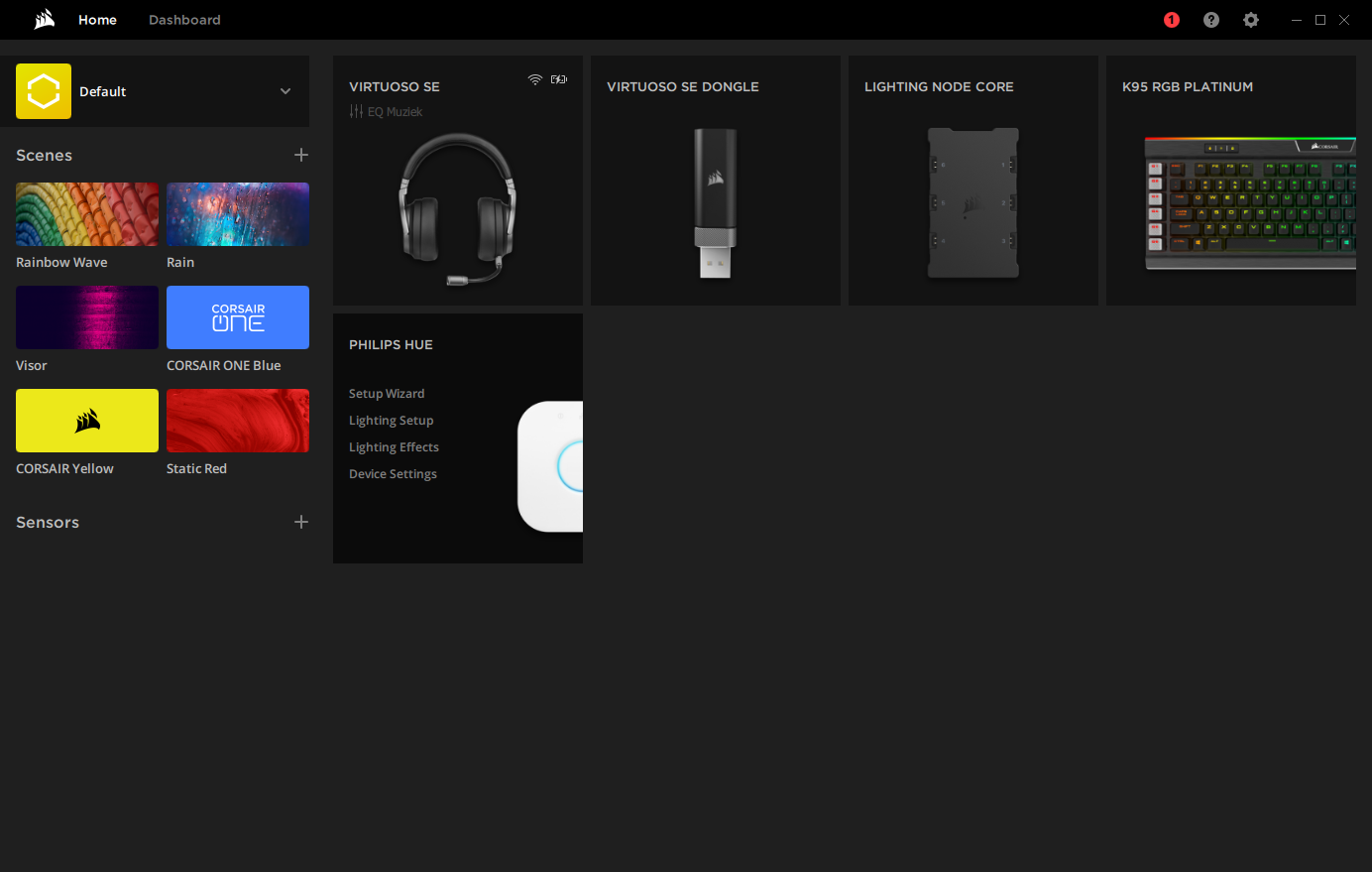 iCUE Dashboard