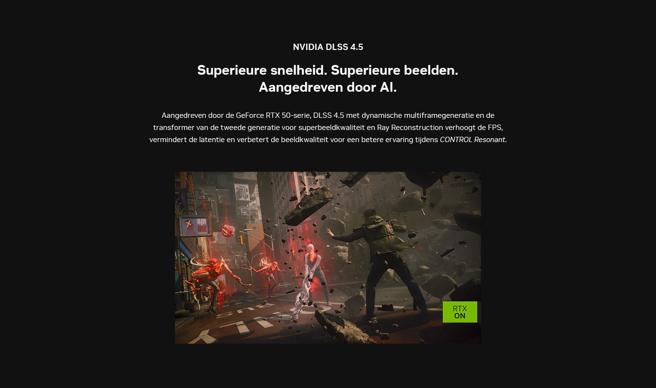 NVIDIA DLSS 4.5. Superieure snelheid. Superieure beelden. Aangedreven door AI.