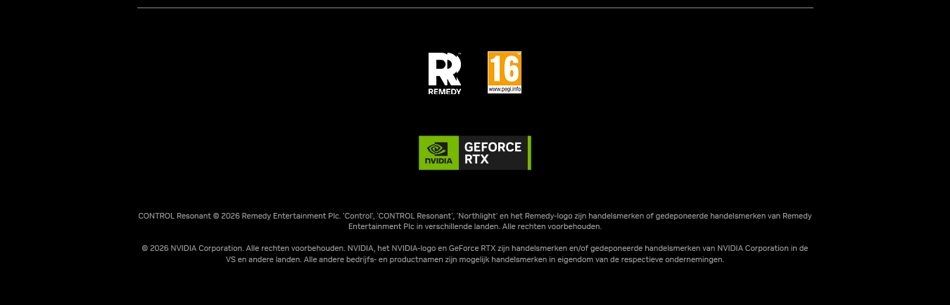 Remedy, PEGI 16 en GEFORCE RTX logo