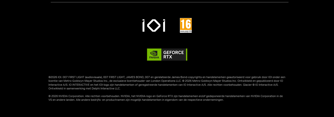 IO Interactive, PEGI 16 en GEFORCE RTX logo