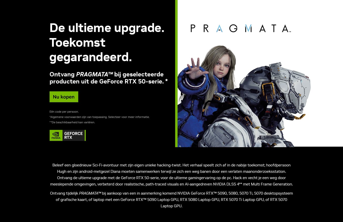 Ontvang PRAGMATA bij geselcteerde producten uit de GeForce RTX 50-serie