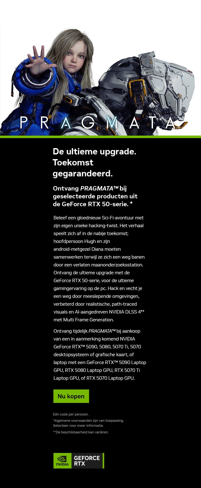 Ontvang PRAGMATA bij geselcteerde producten uit de GeForce RTX 50-serie