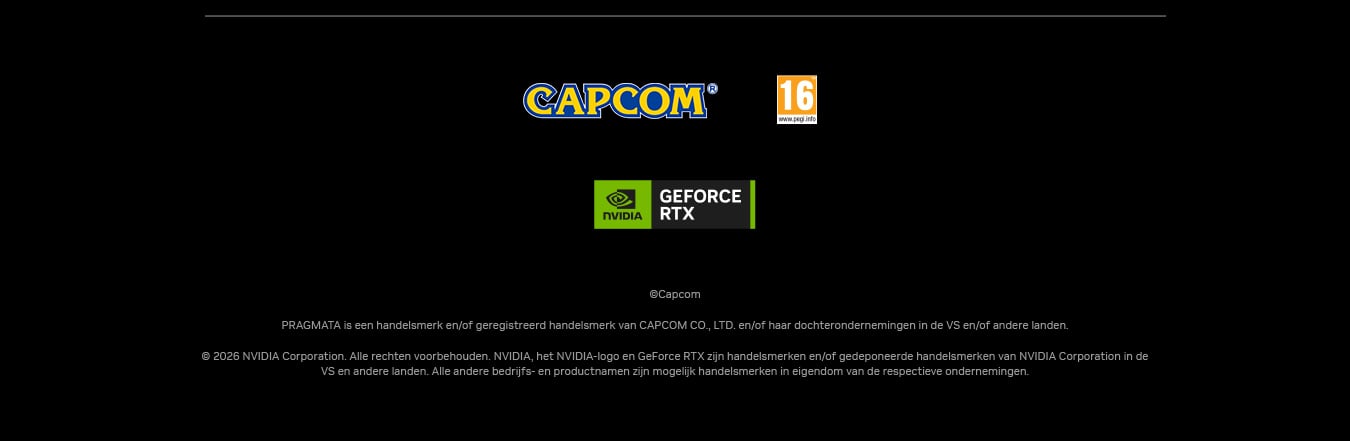CAPCOM, PEGI 16 en GEFORCE RTX logo