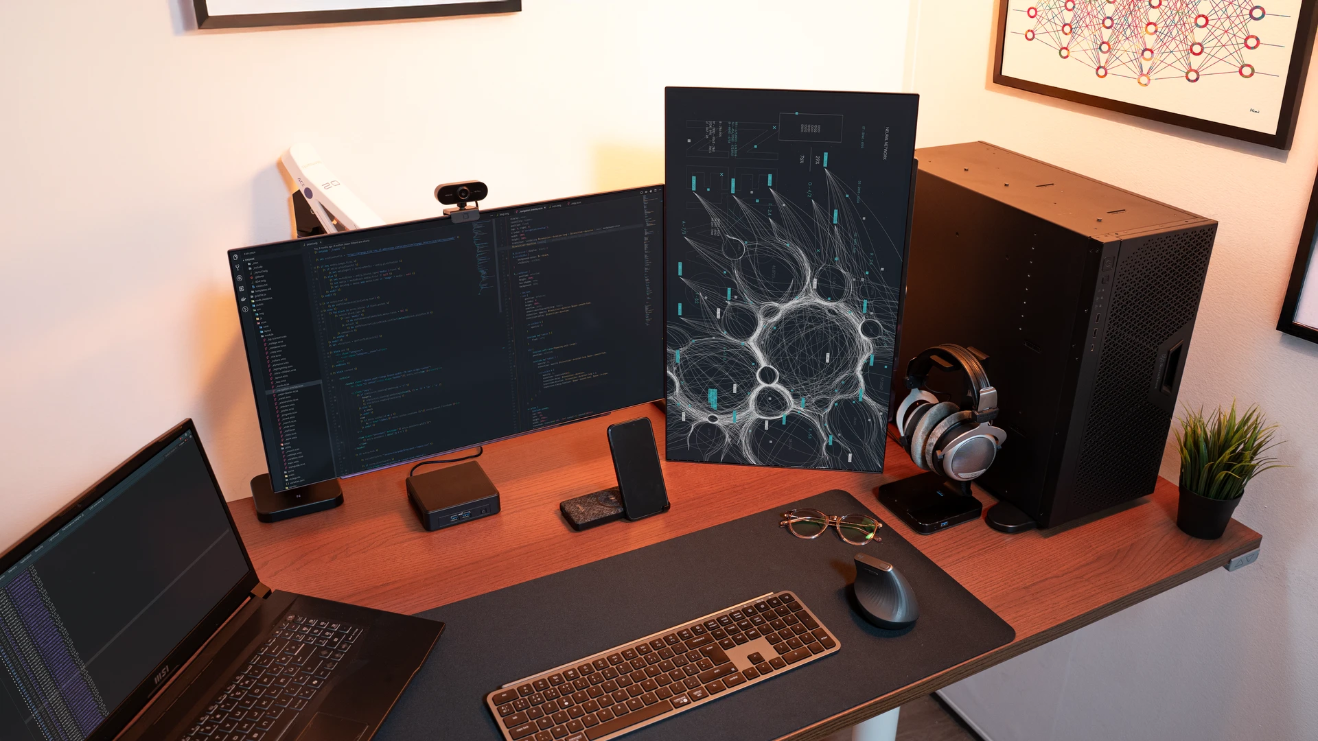 Witte high-end gaming pc met glazen behuizing en RGB-verlichting