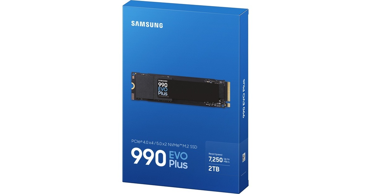 Samsung 990 EVO Plus 2 TB SSD MZ-V9S2T0BW, PCIe 4.0 x4 / 5.0 x2