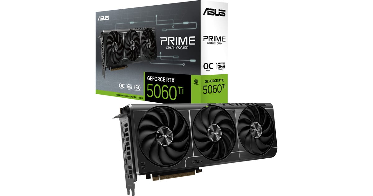ASUS PRIME GeForce RTX 5060 Ti OC 16G grafische kaart 3x