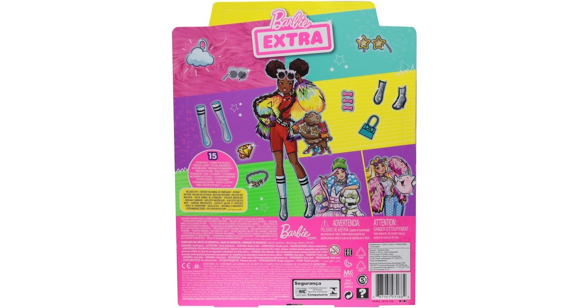 Barbie Extra Doll 1 Rainbow Coat with Pet Poodle Pop