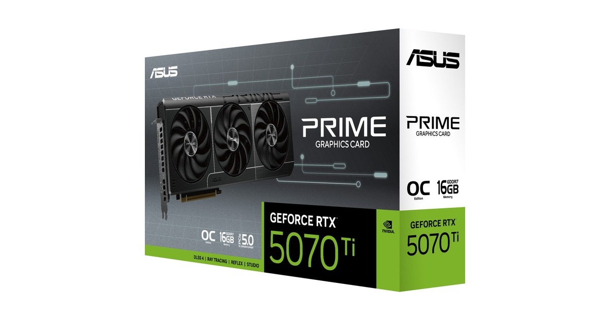 ASUS PRIME GeForce RTX 5070 Ti OC 16G grafische kaart 3x