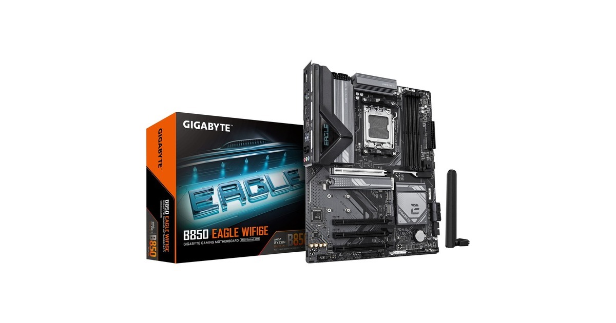 GIGABYTE B850 EAGLE WIFI6E socket AM5 moederbord Zwart/grijs, RAID