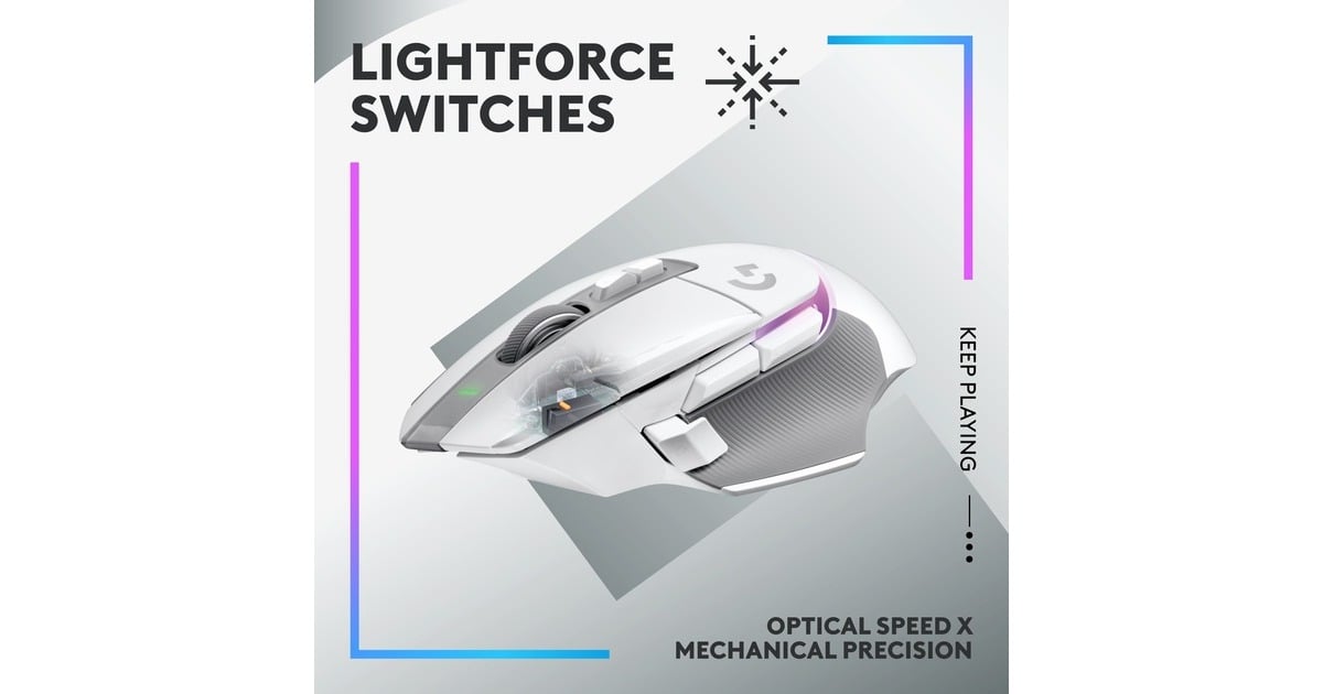 Logitech G G502 X PLUS LIGHTSPEED gaming muis Wit, 100 - 25.600 dpi ...