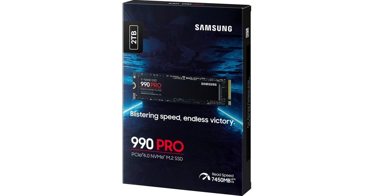 Samsung 990 PRO 2 TB SSD MZ-V9P2T0BW, PCIe Gen 4.0 x4, NVMe 2.0