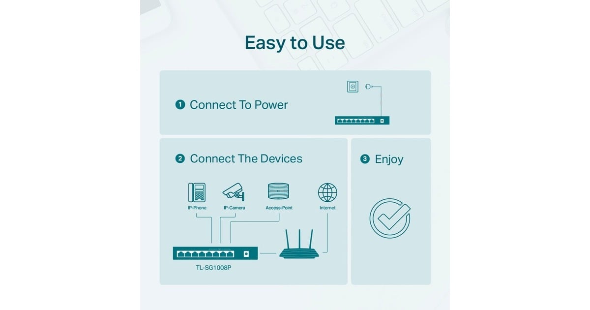 TP-Link TL-SG1008P switch Zwart, PoE