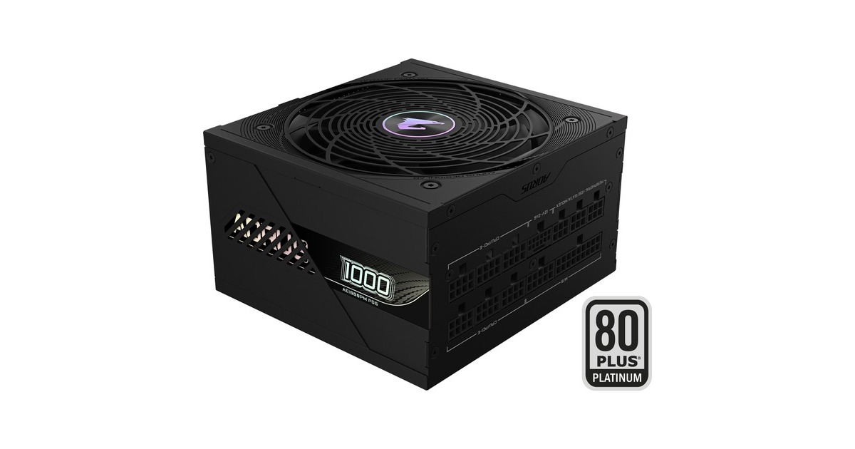 GIGABYTE GPAE1000PM PG5, 1000 Watt voeding Zwart, 6x PCIe, 1x 12VHPWR, Kabelmanagement