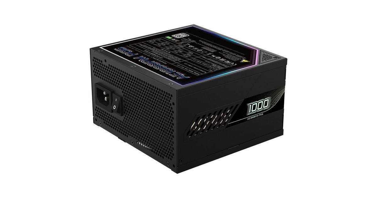 GIGABYTE GPAE1000PM PG5, 1000 Watt voeding Zwart, 6x PCIe, 1x 12VHPWR, Kabelmanagement