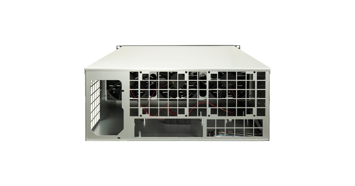Inter-Tech 4W2 MINING-RACK, server behuizing Zwart | 2x USB-A