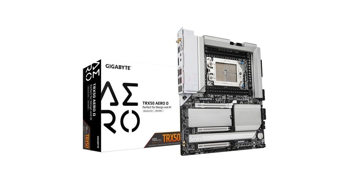 GIGABYTE TRX50 AERO D socket sTR5 moederbord Zilver/zwart, RAID, 10 GB