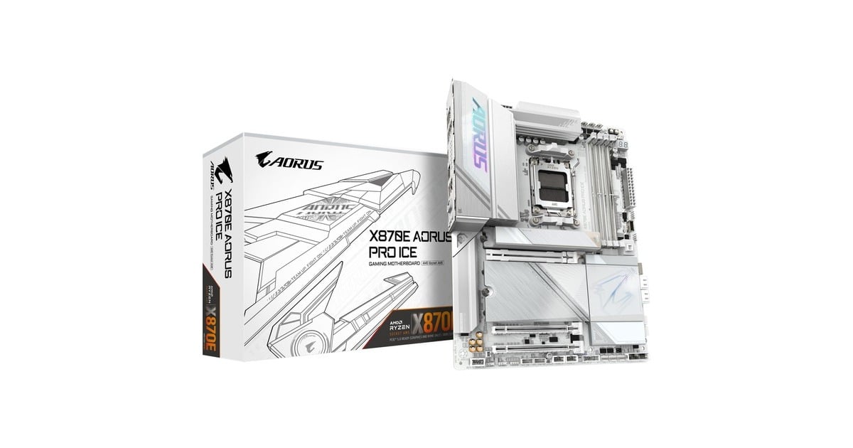 GIGABYTE X870E AORUS PRO ICE socket AM5 moederbord Zilver/wit