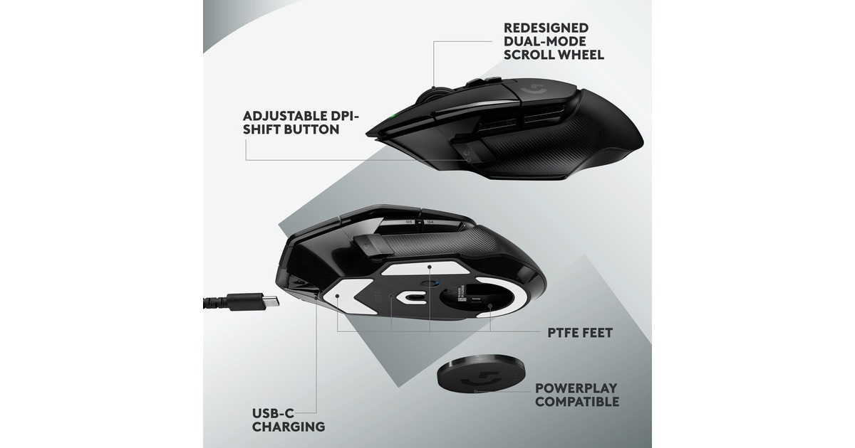 Logitech G G502 X LIGHTSPEED Wireless Gaming Mouse Zwart, 100-25.600 dpi