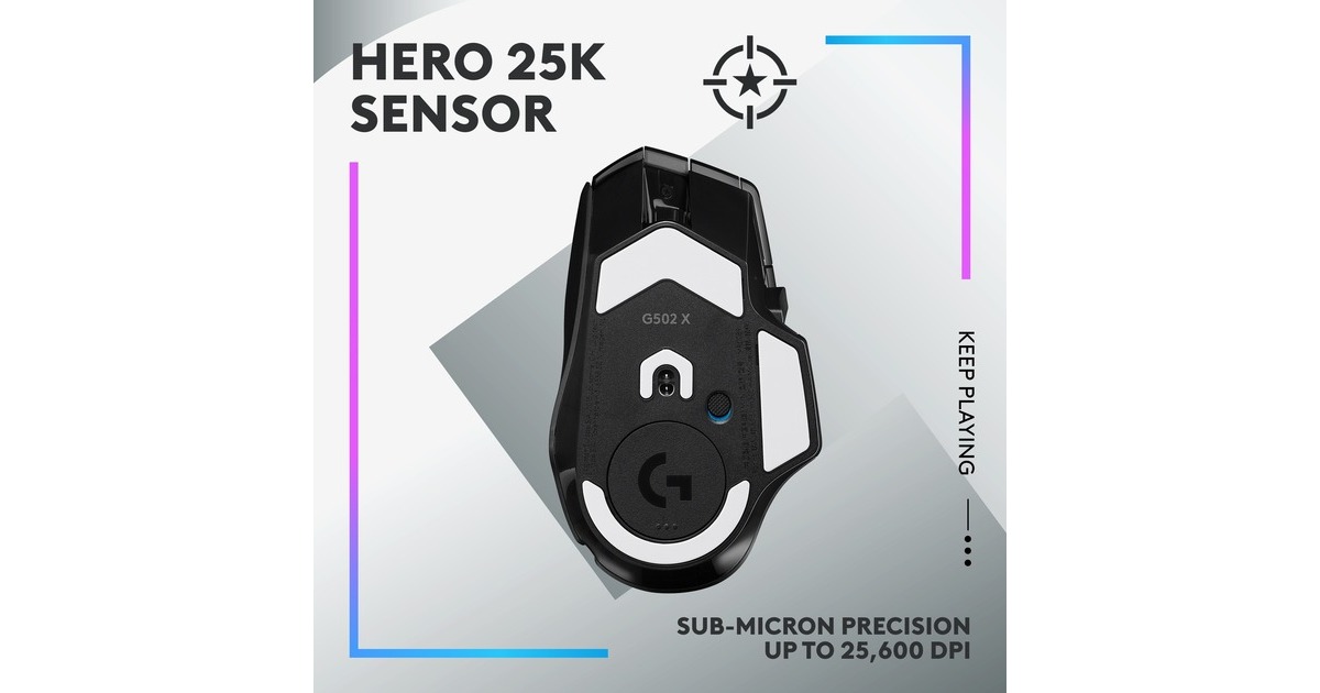 Logitech G G502 X PLUS LIGHTSPEED gaming muis Zwart, 100 - 25.600 dpi ...