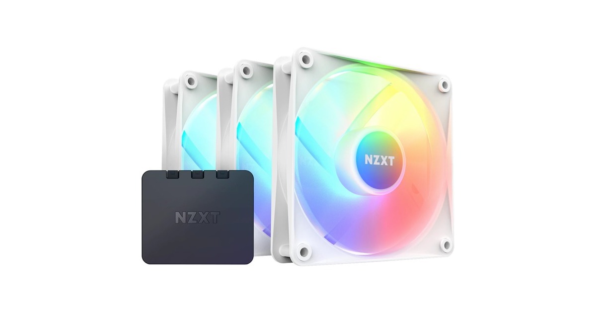 NZXT F120 RGB Core Triple Pack case fan Wit, 3 stuks, 4pins PWM fan