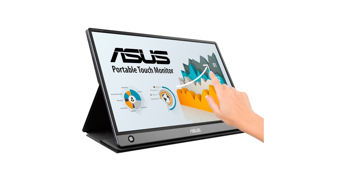 ASUS ZenScreen MB16AMTR 15.6" touchscreen monitor Zwart, Mini HDMI, USB ...