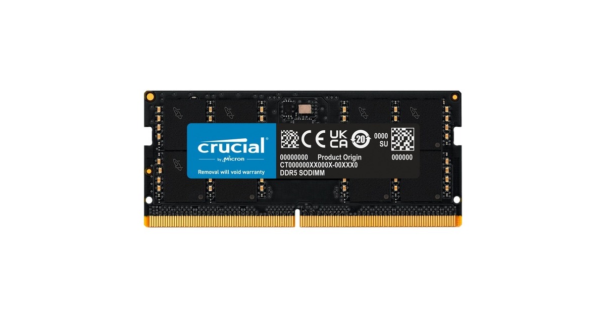 Crucial 16 GB DDR5-4800 (1x 16 GB) laptopgeheugen Zwart