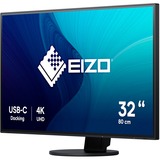 EIZO FlexScan EV3285 31.5" 4K UHD monitor Zwart, 2x HDMI, DisplayPort, 2x USB-A 3.2 (5 Gbit/s), USB-C, RJ-45