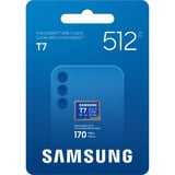 Samsung T7 microSD 512GB geheugenkaart Blauw, UHS-I U3, Class 10, V30