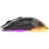 SteelSeries Aerox 3 Wireless Gen 2 Shadow gaming muis Zwart/transparant, 26.000 DPI | RGB | 2,4 GHz