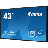 iiyama ProLite LE4341S-B1 42.5" Public Display Zwart, VGA, HDMI, LAN, Audio, USB 