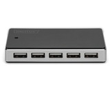 Digitus 10-Port USB 2.0 Hub usb-hub Zwart/zilver