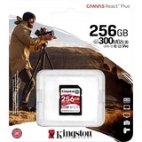 Kingston Canvas React Plus 256 GB SDXC geheugenkaart Zwart, Incl. adapter, UHS-II U3, Class 10, V90