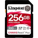 Kingston Canvas React Plus 256 GB SDXC geheugenkaart Zwart, Incl. adapter, UHS-II U3, Class 10, V90