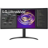 LG Electronics UltraWide 34WP85C-B 34" Curved UltraWide Monitor Zwart, QHD, HDMI, DisplayPort, USB Type-C, Audio, AMD FreeSync