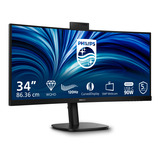 Philips 34B2U3600CH 34" Curved UltraWide monitor Zwart, 120 Hz, HDMI, DisplayPort, audio, LAN, USB-hub, webcam