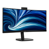 Philips 34B2U3600CH 34" Curved UltraWide monitor Zwart, 120 Hz, HDMI, DisplayPort, audio, LAN, USB-hub, webcam