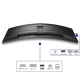 Philips 49B2U5900C 48.8" Curved UltraWide monitor Zwart/zilver, 1x DisplayPort, 2x HDMI, 1x USB-C, 2x USB-A, 1x RJ-45