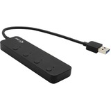 i-tec 4-Port USB 3.0 Metal USB-hub met individuele aan/uit schakelaars Zwart