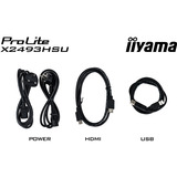 iiyama ProLite X2493HSU-B1 23.8" monitor Zwart (mat), 120 Hz, HDMI, DisplayPort, USB, Audio