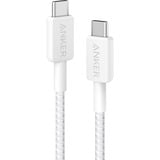 Anker 322 USB-C Braided kabel Wit, 0.9 meter, 60 W