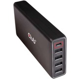 Club 3D 111W Power Delivery oplader Zwart, 1x USB-C, 4x USB-A