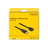 DeLOCK DisplayPort 1.2 verlengkabel Zwart, 2 meter, 4K 60 Hz