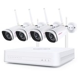 Foscam FN7108W-B4-N 2MP Full HD WiFi beveiligingsset beveiligingscamera Wit, 1x NVR (FN7108W) | 4x camera's (FI9910W) | Zonder HDD