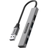 Sitecom USB-A naar 4x USB-A Nano usb-hub Grijs