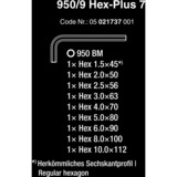 Wera 950/9 Hex-Plus 7 Stiftsleutelset, metrisch, BlackLaser Zwart, 9-delig