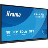 iiyama ProLite TE9813A-B1AG 97.5" 4K Ultra HD Public Display Zwart, Touch, HDMI, DisplayPort, Audio, LAN, WiFi 6, USB-C, Android 14